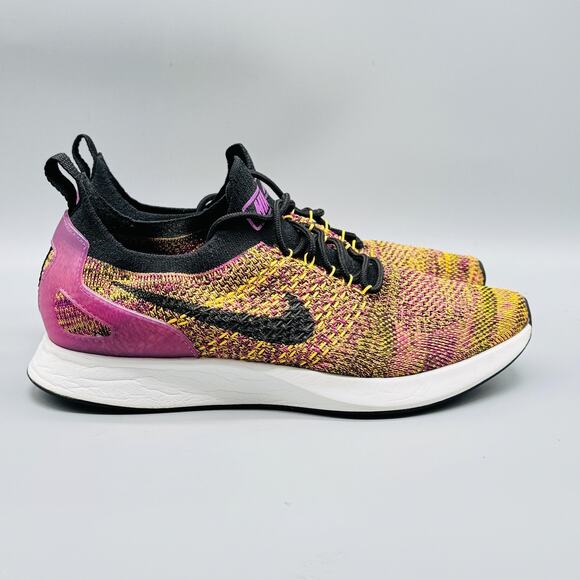Nike Shoes Womens 9 Yellow Purple Air Zoom Mariah Flyknit Racer Athletic Sneaker - Picture 1 of 12